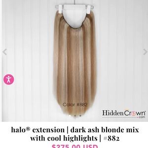 halo® extension | dark ash blonde mix with cool highlights | #882